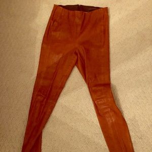 Cognac Leather Pants - Rag & Bone
